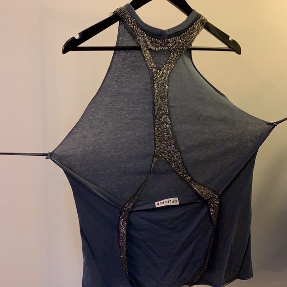 Religion tank with tie-back and sequins size small - Picture 6 of 6